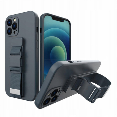 Mbrojtëse xheli me kordon Hurtel për Samsung Galaxy S21 5G, TPU, me zinxhir, blu navy
