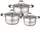 Set tenxheresh Domoletti Inox, 6L, 3 copë, argjendtë