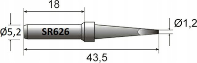 Majë saldimi Solomon SR626, diametër 1.2mm, 43.5mm, ngjyrë argjendtë