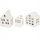 Dekorim festiv Home Styling Collection Scandi, 3 shtëpiza qeramike LED