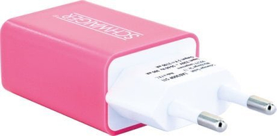 Karikues muri Schwaiger LAD300P 511, 1x USB, 100‑240V, rozë me të bardhë