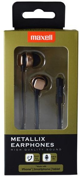 Kufje me tela Metallix Earphones 303789, me mikrofon, ngjyrë gold
