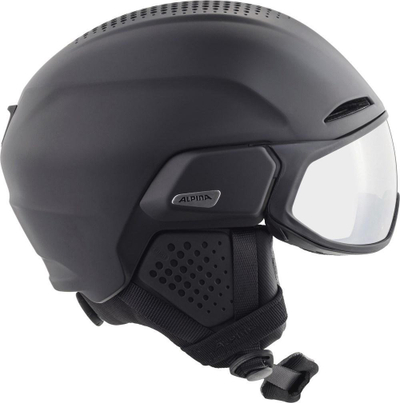 Helm skijimi Alpina Alto V Visor, me vizor, e zezë