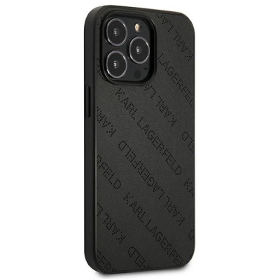 Mbulesë telefoni Karl Lagerfeld për iPhone 13 Pro Max, 6.7\", lëkurë eko, e zezë