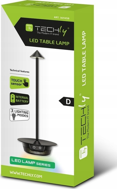 Lampë tavoline Techly, LED wireless, RGB me prekje, IP65, e bardhë