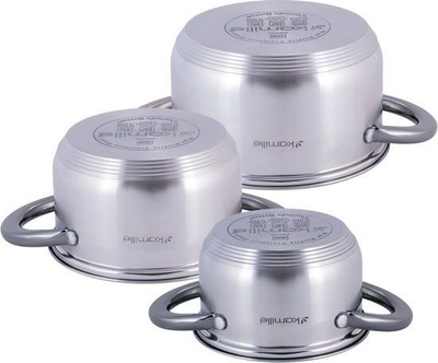 Set tenxheresh Kamille 4926 inoks, 1L 1.5L 2L, 6 copë, ngjyrë argjendtë