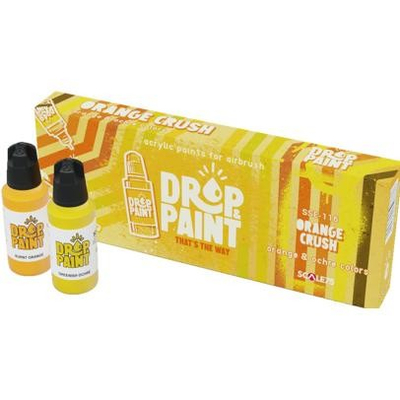 Set bojërash akrilike Scale75 Drop &amp; Paint Orange Crush, për airbrush, portokalli