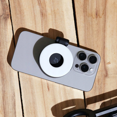 Dritë selfie magnetike LED, 3 nivele drite, rrotullim 180°, e bardhë