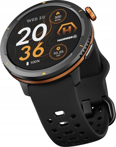 Паметен часовник Hammer Watch 2 Lite, 1.69\", отпорен на вода, црн