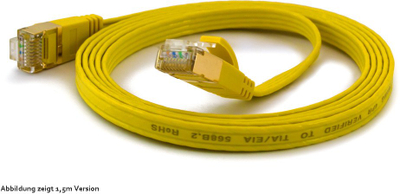 Kabllo rrjeti Wantec Flat CAT6A, 5m, FTP, e verdhë