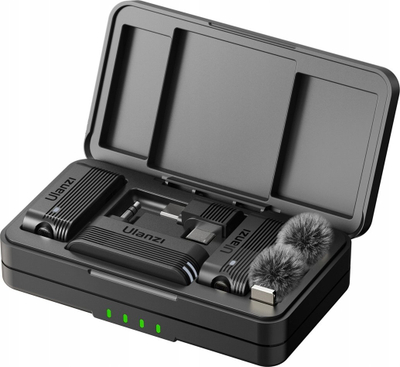 Mikrofon wireless lavalier Ulanzi A100 J12, Type C, për Android, i zi