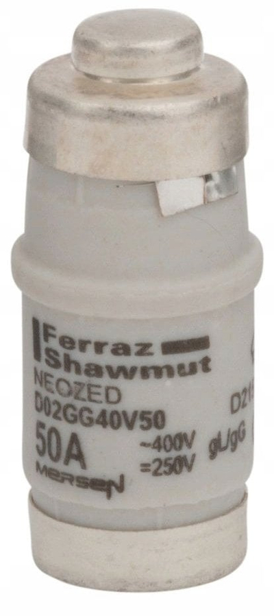 Siguresë Mersen NEOZED D02 01701.050000, 50A, 400V, e bardhë