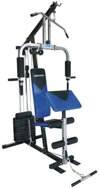 Stacion ushtrimesh multifunksional One Fitness Atlas Hektor 3, me bllok peshash, për përdorim në shpi, gri