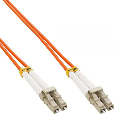 Kabllo optike InLine, LC/LC, 3 m, portokalli