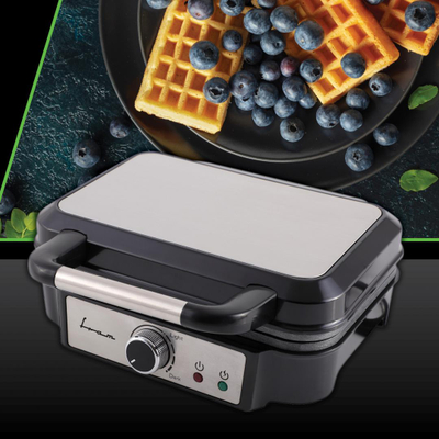 Gofrier Heinner Fram FAG-M1000BKSS, 1000W, 2 waffle, i zi argjendtë
