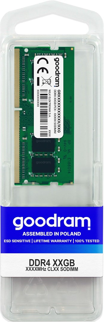 Memorie Goodram SODIMM DDR4, 16GB, 2400MHz, CL17
