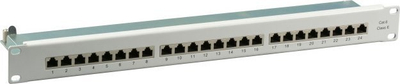 Patch panel EFB Elektronik 37667.1M, 24 porta RJ-45, Cat6, 1U, gri