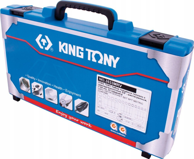 Set çelësash me kokë King Tony 3533MRV, 3/8", 33 pjesë, blu