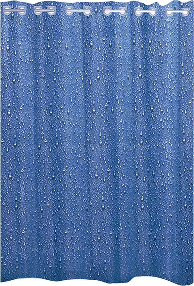Perde dushi Ridder 34330 Drops, 180x200 cm, me pika, blu e çelët