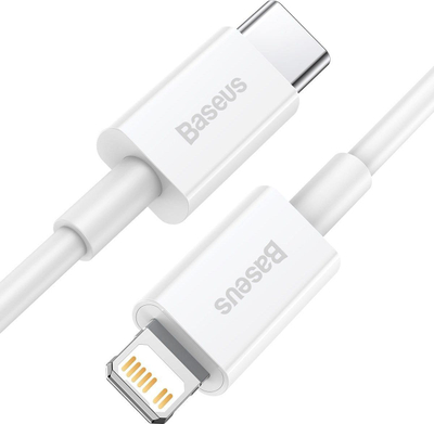 Kabllo karikimi Baseus Superior Catlys-02, USB C në Lightning, 0.25m, 20W PD, e bardhë