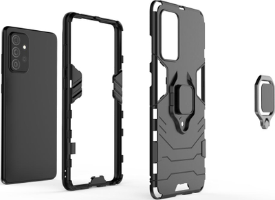 Mbulesë telefoni Hurtel Ring Armor për Samsung Galaxy A72 4G, hibride, me mbajtëse magnetike, blu