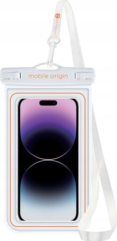 Këllëf uji-rezistent për telefon Mobile Origin, 6.5", notues, i bardhë portokalli