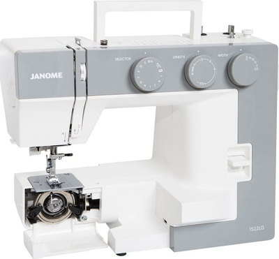 Makinë qepëse Janome 1522 LG, elektromeanike, trup metalik, gri e bardhë
