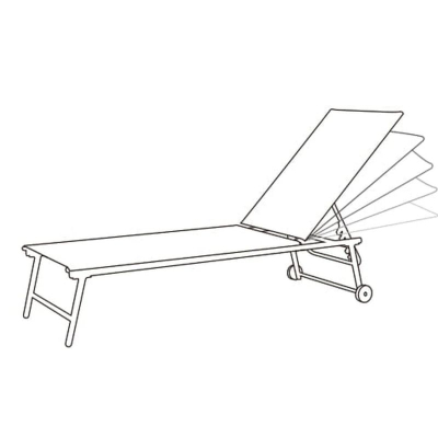 Shezllon pishine Ambiance metal, shpinore me rregullim, 185x57x31 cm, gri