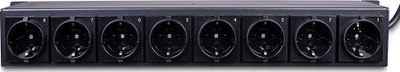 Panel energjie Lindy 73025, 8 dalje Schuko, 1.5U, i zi