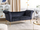Divan chaise lounge Beliani Nantilly, kadife, këmbë metali ngjyrë ari, i zi