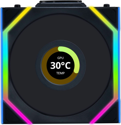 Ventilator PC Lian Li UNI FAN SL Wireless LCD 120mm, ARGB, PWM, i zi