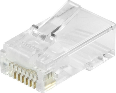 Prizë rrjeti LogiLink RJ45 Cat6, UTP, pass through, 50 copë, transparente