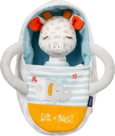Lodër pelushi Fehn Gjirafë Good Night, me çantë për ta marrë me vete, 23cm, shumëngjyrëshe