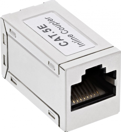 Adaptor rrjeti InLine Cat.5e, 2x RJ45 F/F, i blinduar, metal