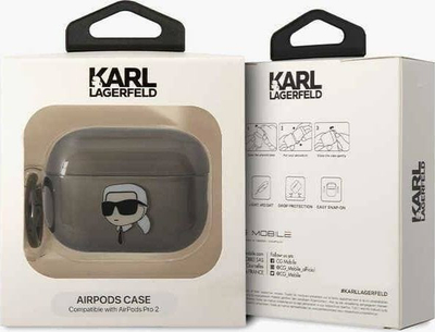 Mbulesë Karl Lagerfeld KKLAP2HNIKTCK për Apple AirPods Pro 2, TPU PC, dizajn Ikonik, e zezë