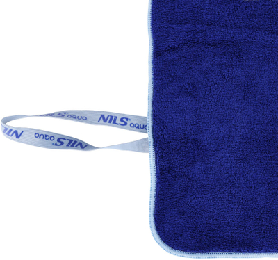Peshqir mikrofibre NILS Aqua NAR14, thahet shpejt, për sport dhe plazh, blu