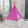 Çadër loje për kalamaj KidKraft Deluxe Play Teepee, me bambu, motiv chevron, rozë gri e bardhë