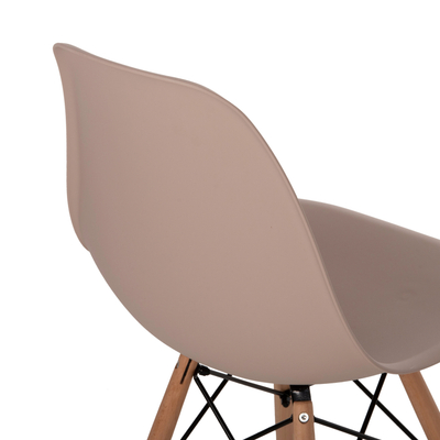 Karrige ngrënie TWIST HM8460.55, set 2 copë, polipropilen, dru ahu, cappuccino