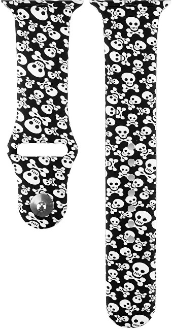 Rrip silikoni 4wrist për Apple Watch - Skulls & Bones 42/44/45 mm