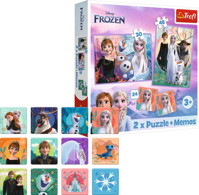 Puzzle dhe lojë memorie Trefl 2in1 Princeshat Frozen 2, 3+