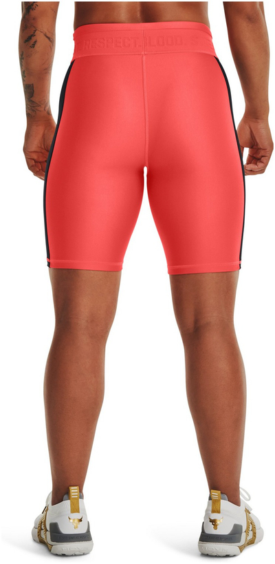 Pantallona bikeshort Under Armour Project Rock HeatGear për femra, rozë