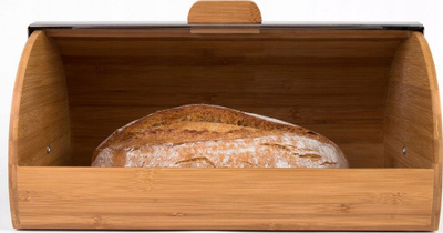 Kuti buke Zeller Bread Bin 25344, bambu, çelik inox, argjendtë