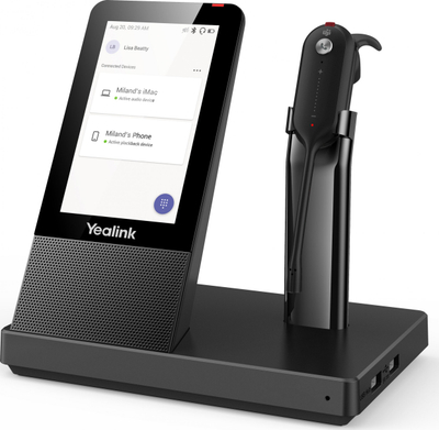 Kufje pa tela Yealink WH67 UC, me Bluetooth, për zyrë, e zezë