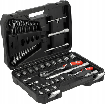 Set çelësa me koka Yato YT-38742, 1/4" dhe 1/2", 41 copë