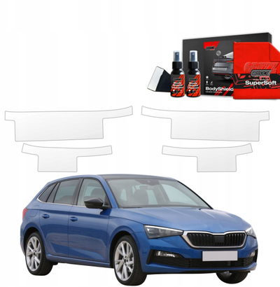 Folie mbrojtëse pragjesh BodyShield Skoda Scala 2019 2023, set 4in1, transparente