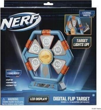 Lodër shënjestre NERF Digital Flip Target, ekran LCD, drita, për moshën 8+