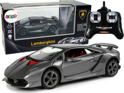 Lodër makinë me telekomandë Auto Sport Lamborghini Import Leantoys, 1:24, 2.4 G, i argjendtë, për fëmijë nga mosha 8 vjeç