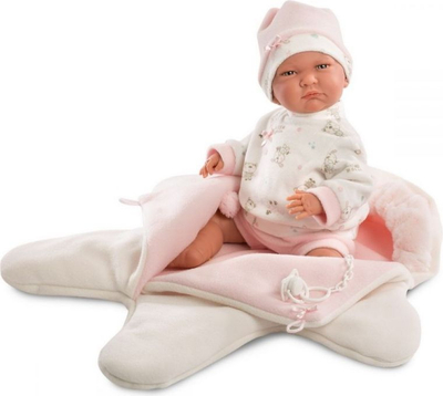 Кукла бебе Ллоренс Бејби Лало 74038, 42cm, со звучник, со розов комбинезон