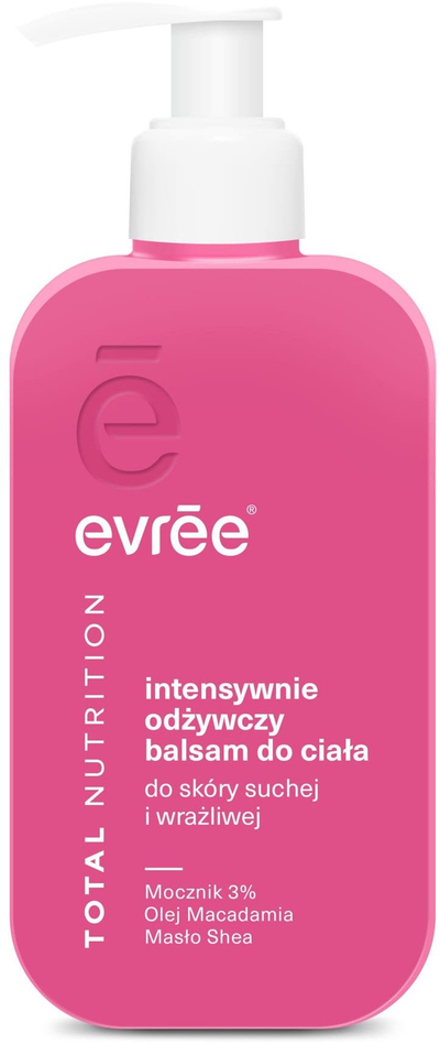 Locion trupi Evree Total Nutrition për lëkurë të thatë dhe të ndjeshme, 300 ml