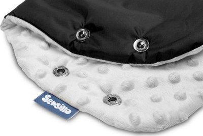 Mаф за рачки за детска количка Sensillo Stroller Muff Minky, 45 x 50 cm, црн